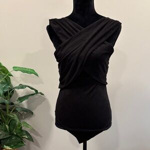 Urban Outfitters Out From Under Black Cross-Over Bodysuit
